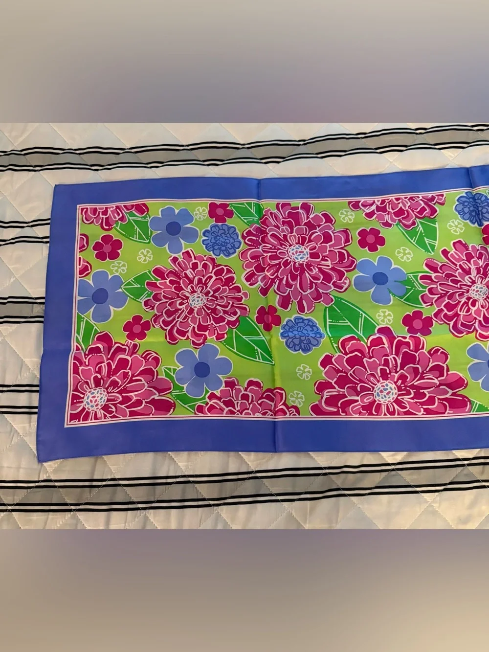 Vintage Lilly Pulitzer Floral Silk Scarf 2005 Ford Breast Cancer Awareness EUC